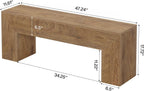 Tribesigns 47'' Wooden Entryway Bench, Farmhouse Entry Bench Seat, Indoor End of Bed Bench with Storage Capability for Living Room, Bedroom, Hallway, Easy Assembly, Natural Brown