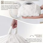 HABUTWAY Adults Bean Bag Chair, Teardrop Beanbag with Memory Foam Filled | Bean Bag Sofa With Removable Cover, Cozy Boneless Chair with Handle for Living Room, Bedroom (Checkerboard White 4FT)