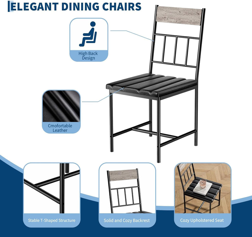 IDEALHOUSE 4-Piece Modern Dining Table Set, Kitchen Table with Upholstered Chairs and Bench, Kitchen Table Set for Small Space, Apartment, Home, Studio