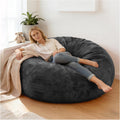 Combet Big Bean Bag Chairs for Adults, Bean Bag Chair with Filler Memory Foam Chair Super Soft Plush, Living Room Furniture, Suitable for Bedrooms, Comfy Lounge Reading Chairs, 4FT Darkgrey