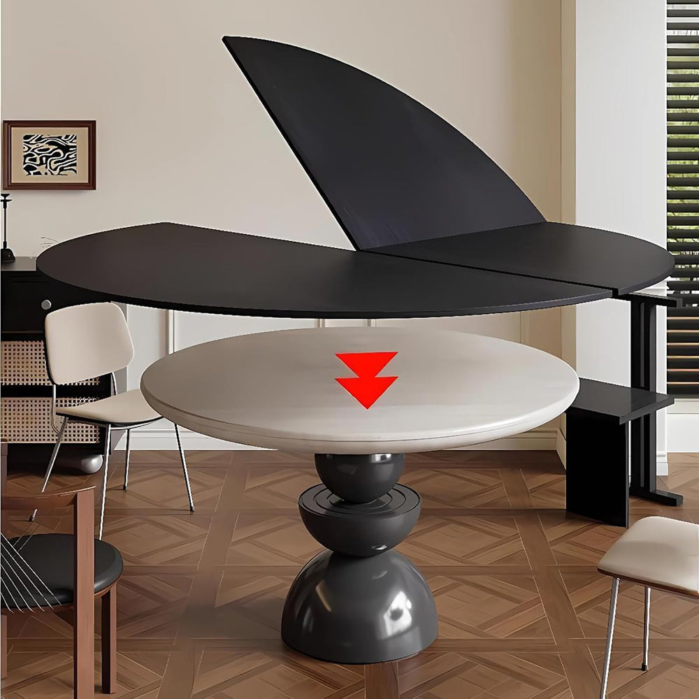 Large Round Foldable Table Top, 47.2-70.9'' inch Wood Table Top, Roun...