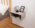 Floating Nightstand Wooden, Bedside Table, Nightstand Shelf, Handmade, Wall Mounted Bedside Shelf, Minimalist and Unique Style (Lizbon)