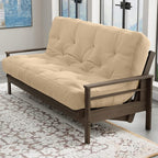 Loosh Home | 10" Queen Size Futon Sofa Bed Pocket Coil Foam Mattress - USA Made, Beige, No Frame