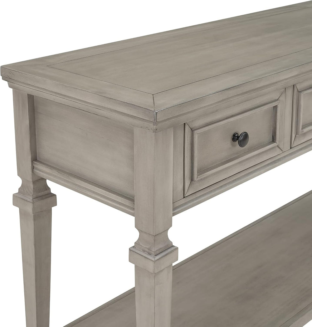 Knocbel 50" Retro Style Console Table Solid Wood Frame Sofa Table with B...