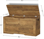 usikey 39.4” Storage Bench, Toy Box with 2 Safety Hinges, Lift Top Storage Chest, Toy Chest for Living Room, Bedroom, Entryway, Honey Brown
