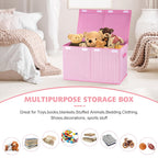 Mayniu Extra Large Toy Box Chest with Dividers, 120L Sturdy Toy Storage Organizer Bin Boxes Basket for Kids, Boys, Girls, Living Room, Nursery, Bedroom, Playroom (26"x17" x17", Pink)
