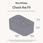 BLUE GINKGO Stackable Organizer Caddy – Korean-Made Portable Tote for Bathroom, Office, Crafts, or School Supplies (Rectangle, Gray)