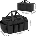 Detailing Bag with Polisher Carry Bag, Large Detail Car Care Box for Auto Detailing Supplies, Car Wash Caddy & Trunk Organizer for Buffer Bottle Towel & Cleaning Kit, Black, Patent Design