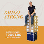 Rhino Classic Cube Trunk, College Dorm Footlocker & Home Storage End Table | 18"L x 18"W x 20"H, 1500+ lb Capacity, Baltic Birch Plywood, Nickel Plated Steel, Durable, Office Storage, Dorm Room