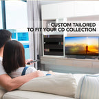 Stock Your Home CD Storage Box, Organizer Shelf for Movie Cases, DVDs, Cassette Tape Display Stand, Disc Holder Can Store Up to 40 CDs, Faux Leather (Brown)