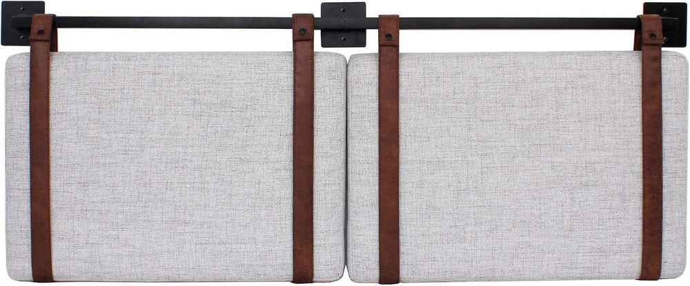 Nathan James Harlow Modern Wall Mount Hanging Headboard, King, Gray with Brow...