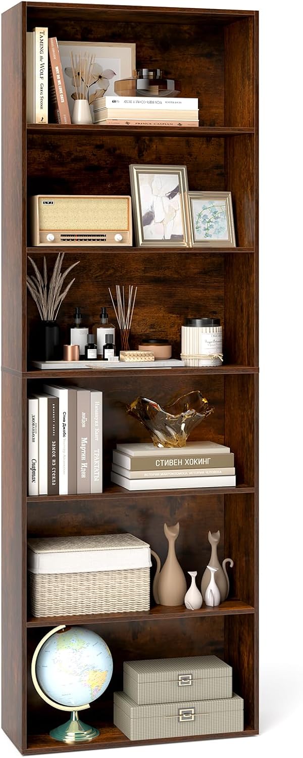Tangkula 6-Tier Bookcase, 70” Tall Freestanding Bookshelf with 6 Open Shelves...