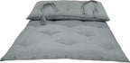 D&D Futon Furniture Gray Full Size Traditional Japanese Floor Rolling Mattress Tatami Topper Mat Sleepover Guest Bed, Foldable Cotton Cushion Pad Yoga Meditation