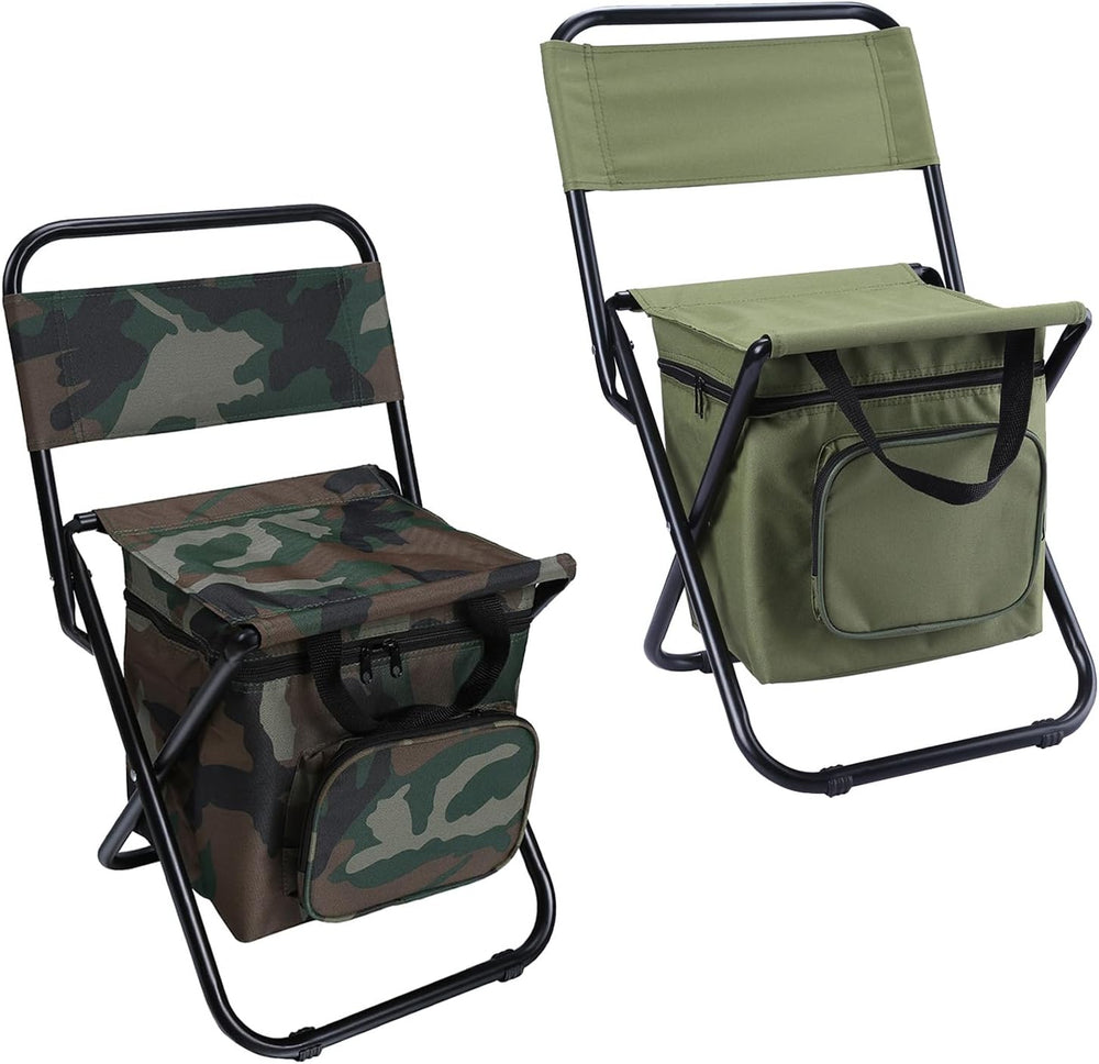 LEADALLWAY Fishing Chair with Cooler Bag Compact Fishing Stool Foldable Small...