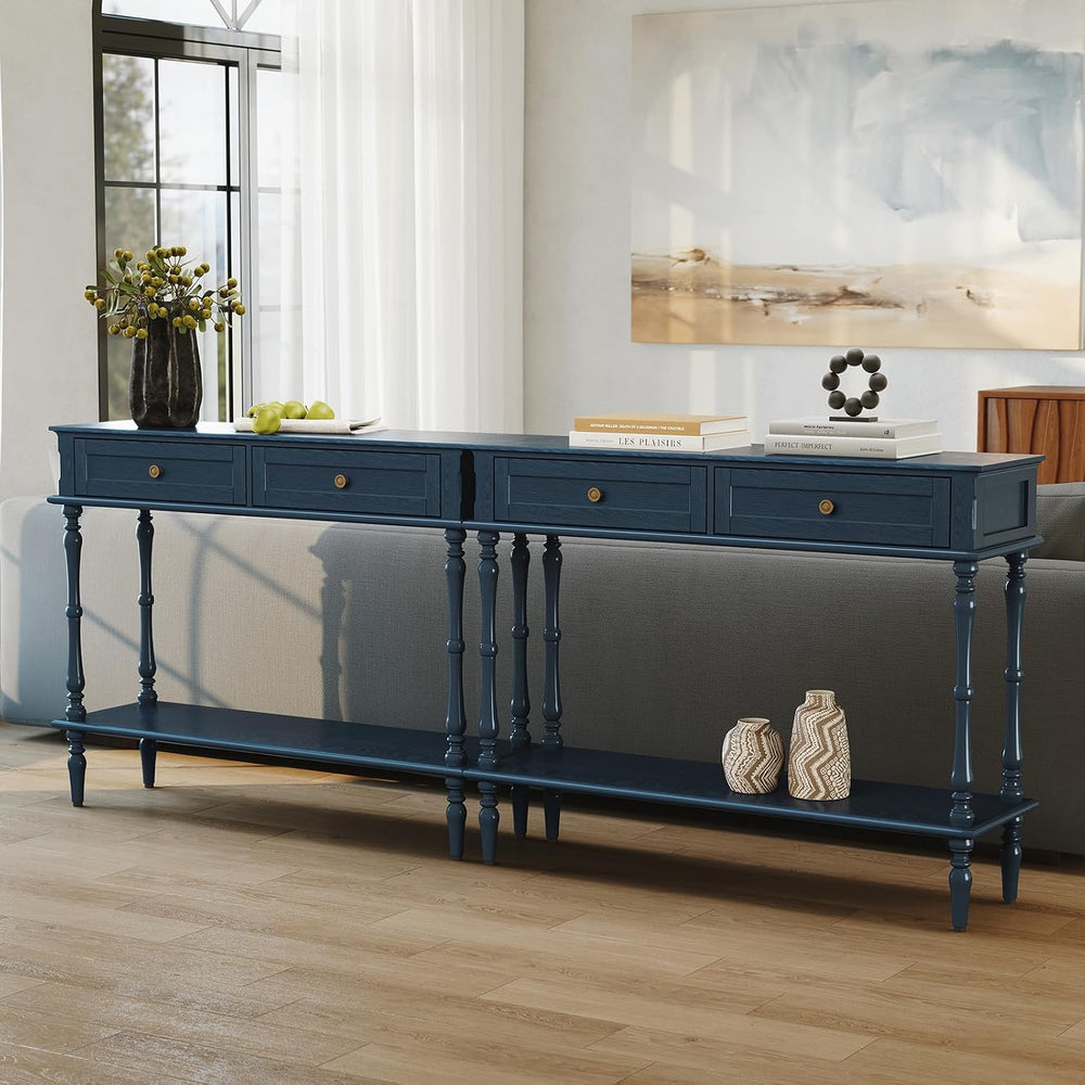ARTPOWER Console Table for Entryway with 2 Drawers, 10 mins Assembly, Blue | ...