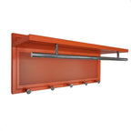 Wall Mounted Coat Rack with Shelf & Hooks, 29.5" Entryway Organizer | Metal Powder Coated, 5 Hooks & Chrome Accents, Space-Saving & Easy to Install, Ideal for Hallway, Mudroom, Orange