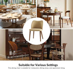 Dining Chairs Set of 6, Upholstered Kitchen Dining Room Chair Set Morden Accent Side Dinner Chair with Curved Padded Back Wood Legs for Restaurant/Cafe, Tan