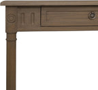 East at Main Marisol Slim Console Table, Brown Wood Finish, 31.5” Narrow Entryway Table, 8” Deep Hallway or Sofa Table with Drawer & Shelf