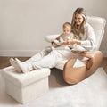 MAMAZING Nursery Rocking Chair Glider with Ottoman for Breastfeeding, Nursing Chair with Removable Cover for Mom, Reading Chair for Bedroom, Living Room(Brown/Beige)