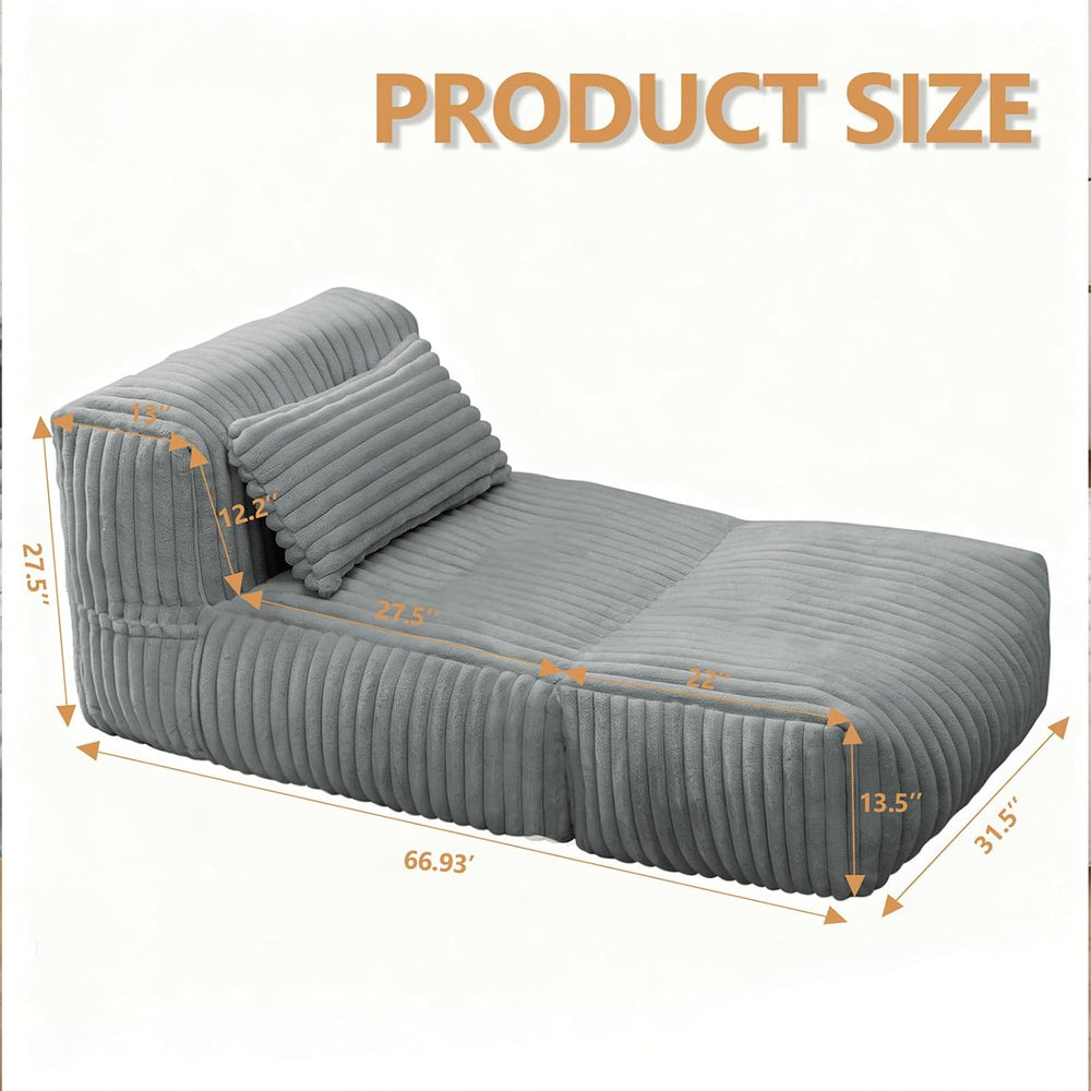 Big Bean Bag Lounger Sofa with Pillow, Large Bean Bag Chairs for Adults, Over...