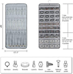 Dual-sided Hanging Jewelry Organizer with 40 Zippered Pockets and 20 Hook Loops Necklace Holder Jewelries Organizer for Earrings Bracelets Rings with 360 Degree Rotating Hanger (40 Zippered Pockets and 20 Hook Loops-Grey)