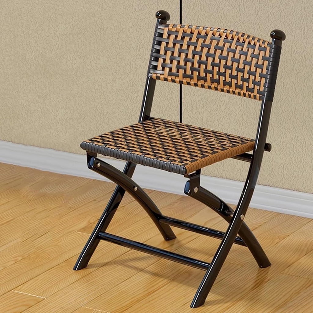 Woven Rattan Folding Chair, Portable Foldable for Home Use, Foldable for Outside, Suitable for Backyard,(85cm/33in)