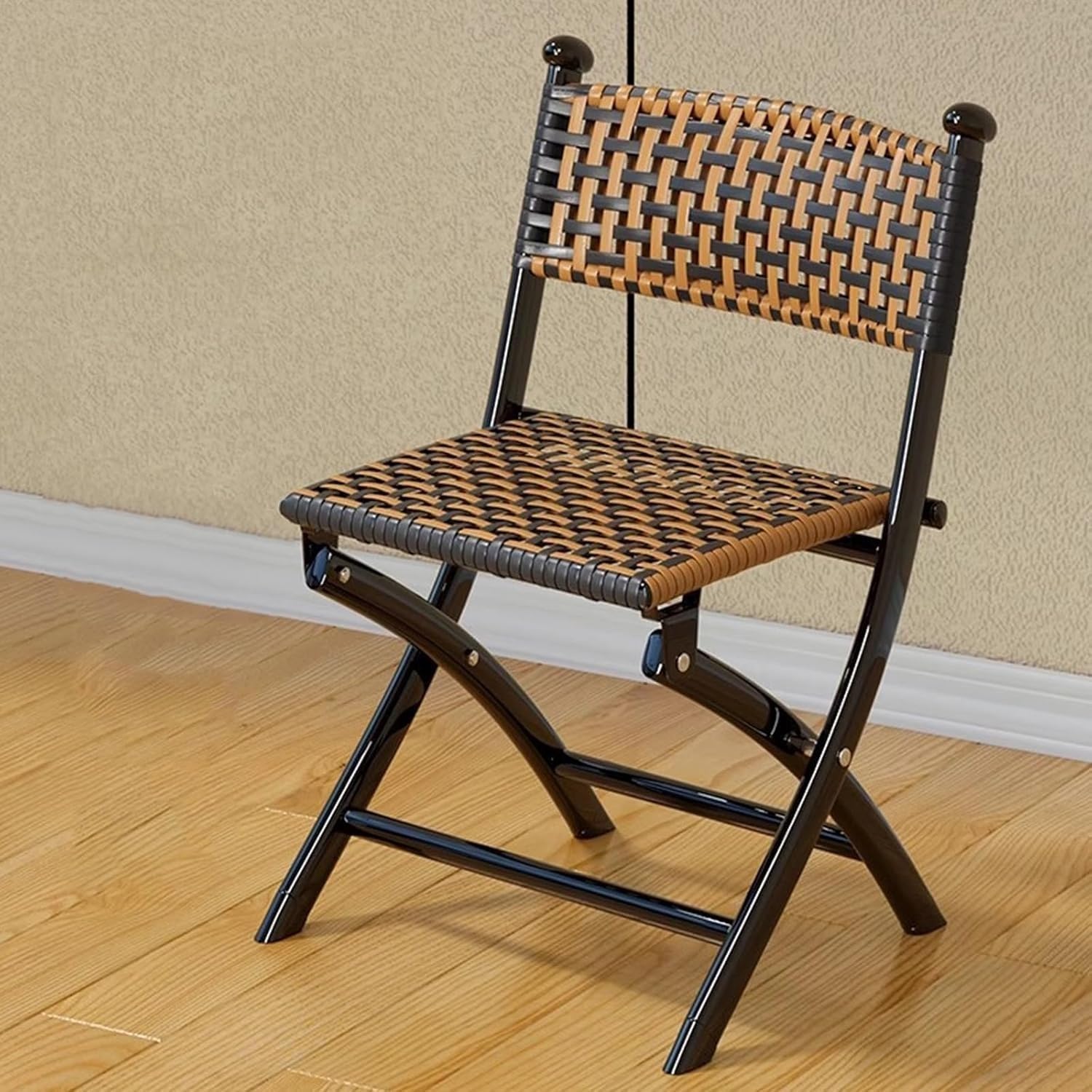 Woven Rattan Folding Chair, Portable Foldable for Home Use, Foldable for Outside, Suitable for Backyard,(85cm/33in)