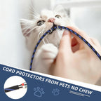 Braided Cable Sleeving, PET Expandable Braided Cable Sleeve, Flexible Mesh Sleeving Cord Management for Audio Video and Other Home Device, Cord Protector from Pets (White Silver, 3/8" x 25ft)