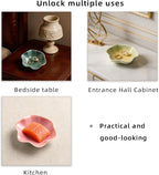 Ceramic Lotus Leaf Trinket Dish, Ring Holder for Jewelry | Keeps earrings, necklaces, keys, and keepsakes handy on vanities or nightstands, a sweet gift for moms, sisters, and friends