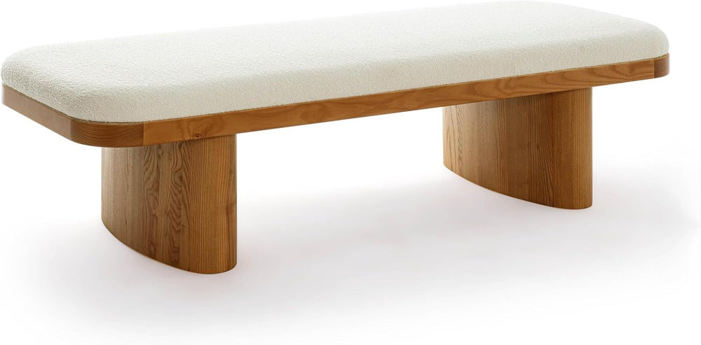 Tov Furniture Ollie White Performance Boucle Large Bench