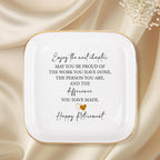 Retirement Gift for Woman Ceramic Jewelry Dish Tray - Farewell Going Away Goodbye Gifts for Coworkers Leaving - Retirement Gift Jewelry Dish for Women Friends Retired Teachers Nurses