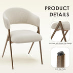 COLAMY Dining Chairs Set of 2, Mid Century Modern Dining Room Kitchen Dinner Chairs with Iron Legs, Open Back and Padded Seat, for Living Room/Bedroom/Restaurant/Cafe, Beige