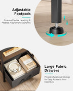 Night Stand Bedside Charger Bedroom - Nightstand with Charging Station & LED Light Strip, Night Stand with Storage Shelf & 2 Fabric Drawers, Morden End Table with U-S-B Ports & AC Outlets
