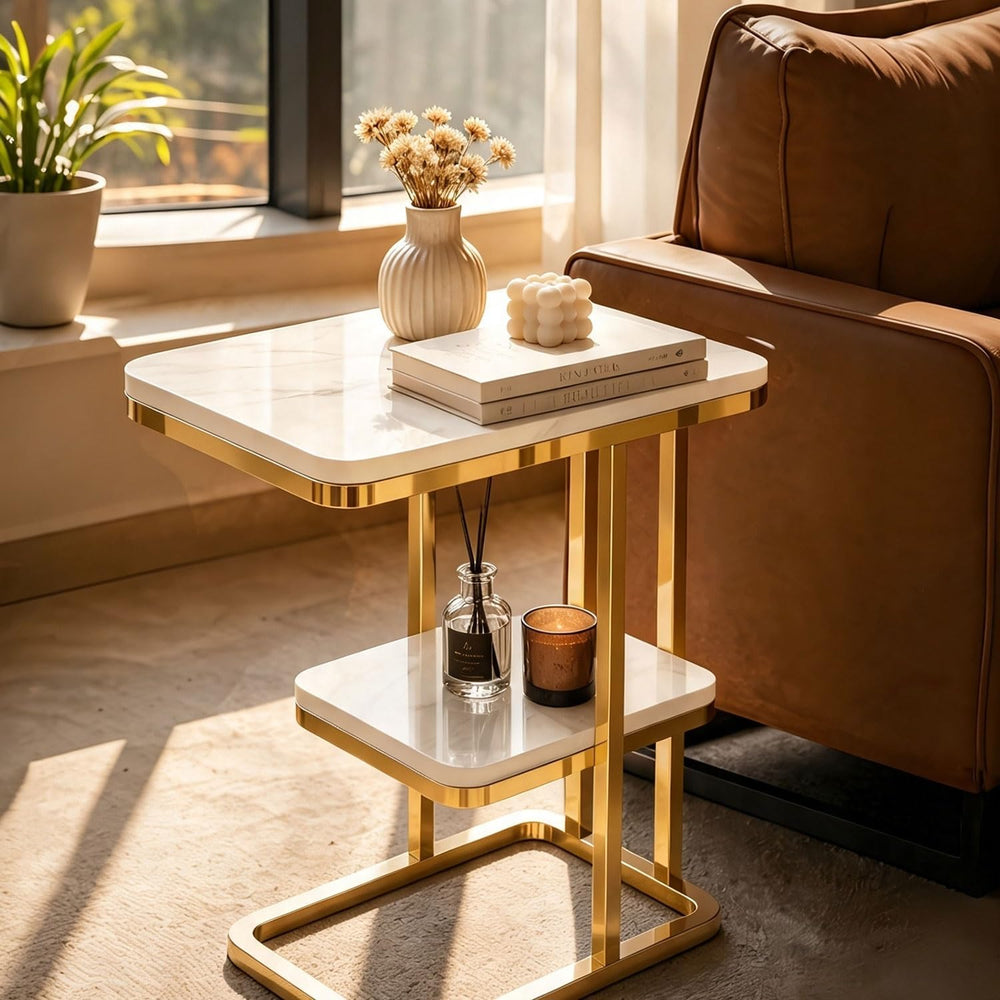 Sofa Side Table End Tables Living Room Luxury Square,TV Tray For Couch | Meta...