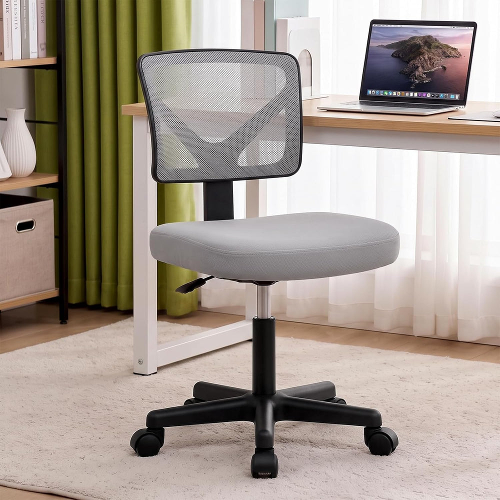 DUMOS Armless Small Desk Chairs, Ergonomic Home Office Mesh Chairs
