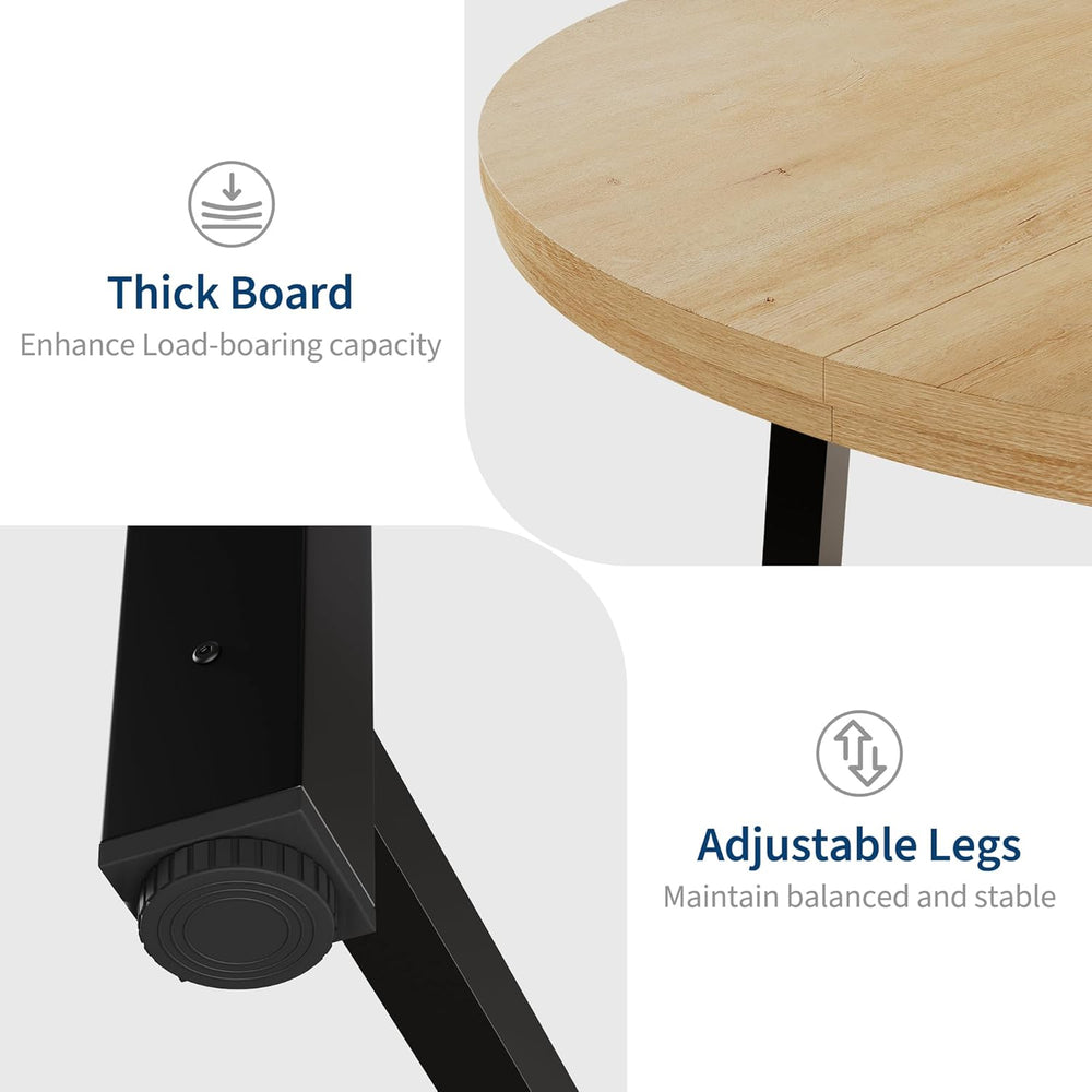 IDEALHOUSE 47" Round Dining Table for 4, Kitchen Dining Room Table with ...