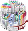 Absonic Acrylic Pen Holder Pencil Organizer, 360-Degree Rotating Pencil Holder, Crayon Organizers for Kids Marker Organizer Caddy Art Supply Kids Desk Organizers for Office Home School