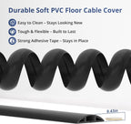 ZhiYo 3.6ft Cord Covers for Wires on Floor, Cord Hider Floor Hide Extension Cords, Soft PVC Cable Cover Cable Protector, Wire Cavity W0.62in H0.31in, Beige