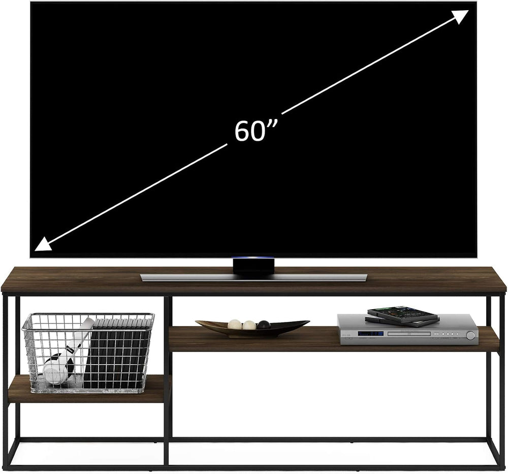 Furinno Moretti TV Stand for TVs up to 65 Inch, 3-Tier Rustic Brown Entertain...