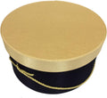 Sarah's Hat Boxes Classic Black/Gold Hat Box – 14.75" x 7.5" (Dia. x Ht.) Handmade in USA – Odorless Non-Toxic Adhesive, Cording Handle – Premium Storage for Hats & Accessories