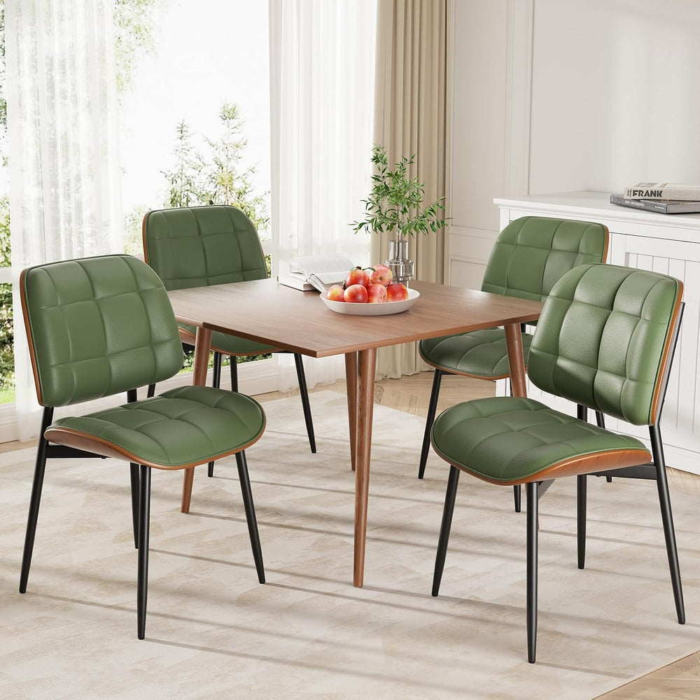 Dining Chairs Set of 4, Mid Century Modern Dining Room Chairs, Upholstered Fa...