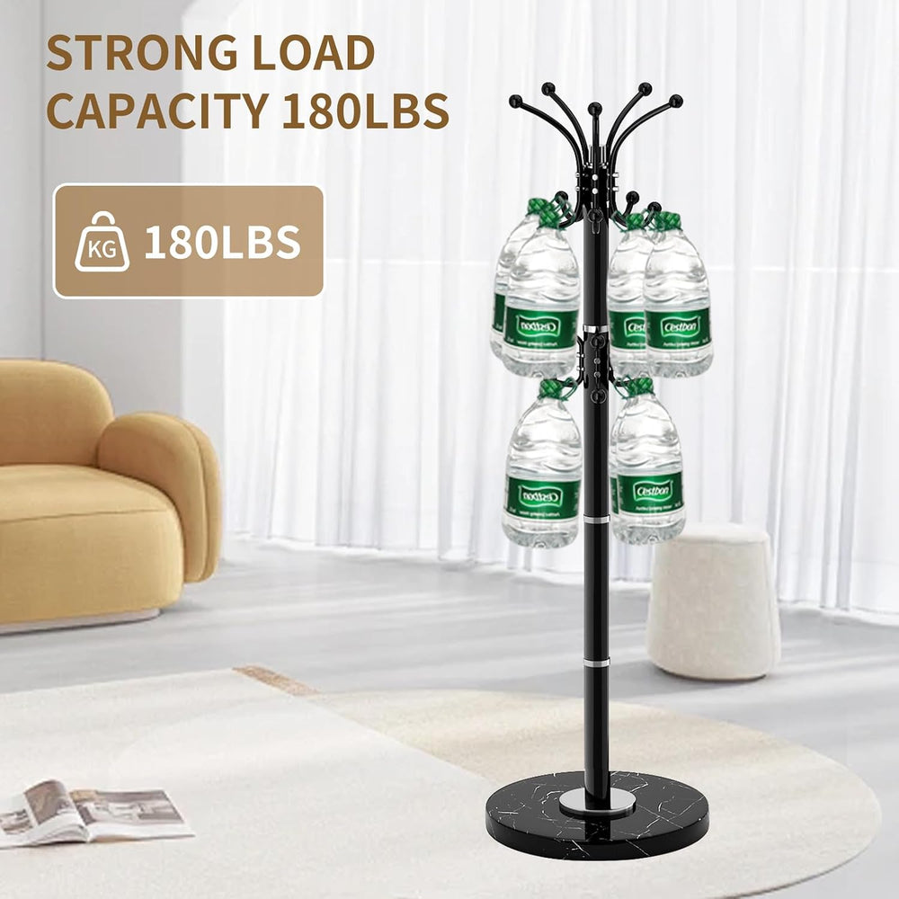 Metal Heavy Duty Coat Rack Stand, Modern Freestanding Coat Rack with Natural ...