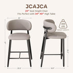 Bar Stools Set of 6 Counter Height Barstool Metal Kitchen Counter Height Bar Stool Island Chairs 26 Inch, Black/Light Grey