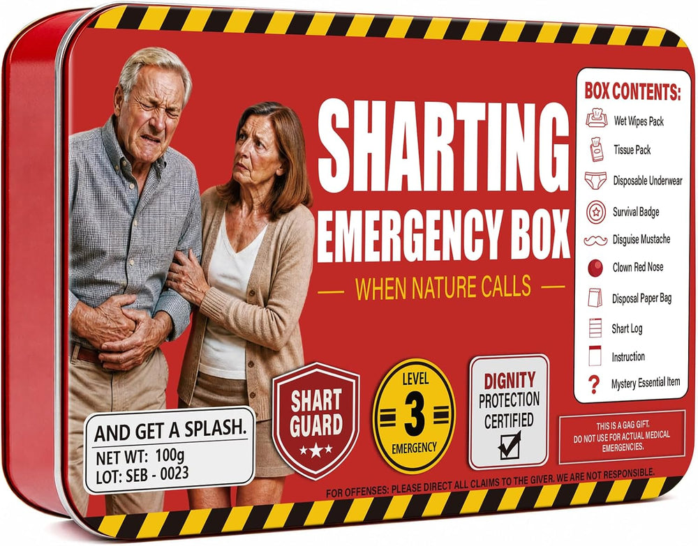 Sharting Emergency Kit, Funny Gag & White Elephant Gift for Men