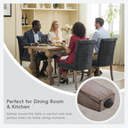 Upholstered Tufted Chenille Dining Side Chairs, Armless Nailhead Trim Chairs with Solid Wood Legs, Modern Farmhouse Chairs for Dining Room, Kitchen & Living Room (Set of 4, Charcoal Gray)
