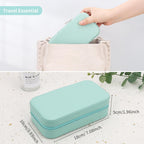DesignSter Travel Jewelry Box, PU Leather Portable Jewelry Case, Small Jewelry Boxes for Gifts, Travel Jewelry Organizer for Women Rings Earrings Necklaces Bracelets (Mint Green)