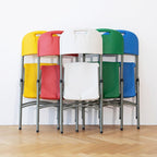 Folding Chair 4 Pack, Plastic Panel Folding Sturdy Metal Foldable, Outdoor and Indoor, for Home, Office,