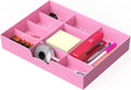 Simple Houseware Drawer Organizer Tray with 9 Adjustable Compartments, Pink