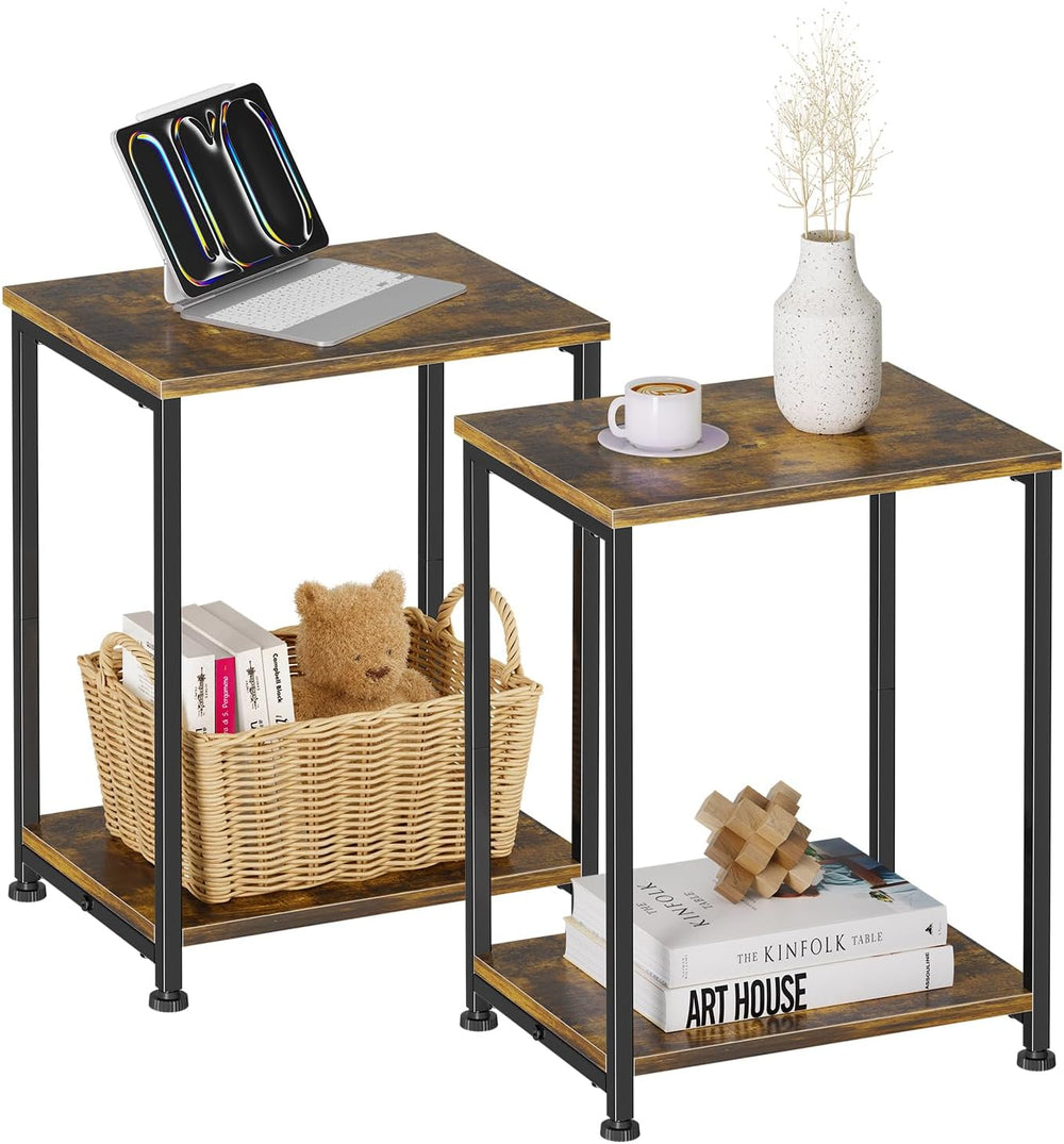 Simple Trending End Table, Nightstand Set of 2, Side Table for Living Room, B...