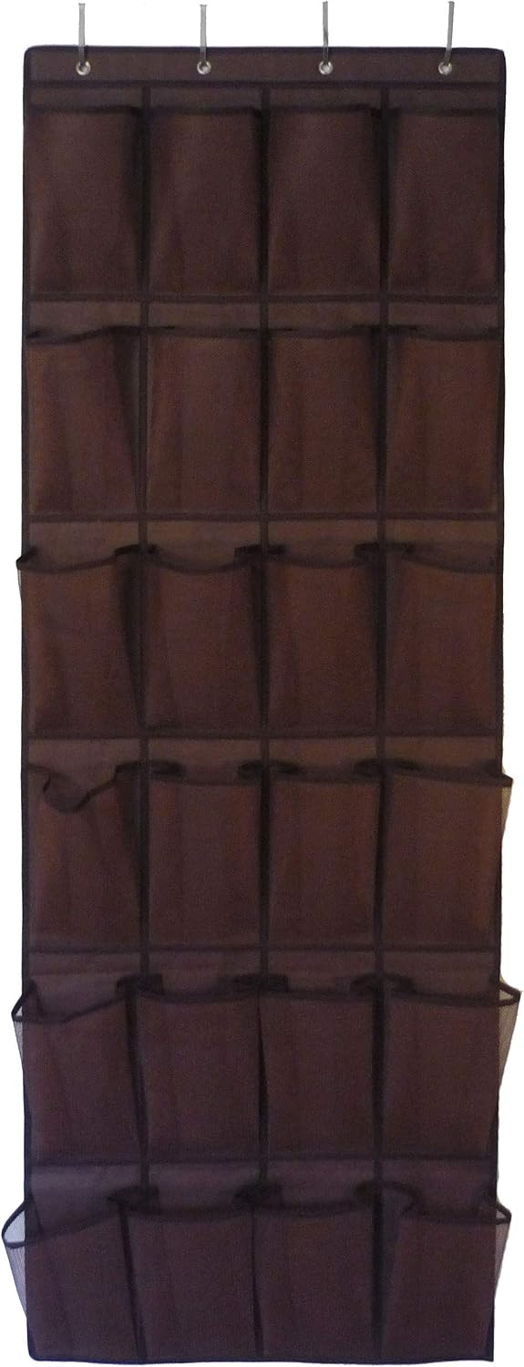 Roomganize Large Over the Door Shoe Organizer for Mens Sneakers (Bison brown)